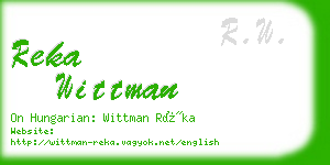reka wittman business card